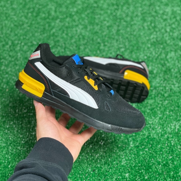 Puma Graviton Pro Low Mens Casual Shoes Black Yellow Blue 380736-04 NEW Sz 7 - Picture 1 of 8